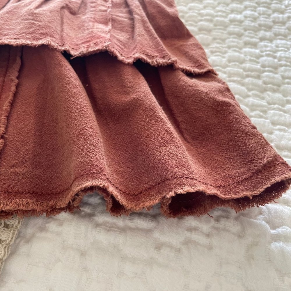 NWT Free People Ruffles In The Sand Rust Orange Mini Skirt - 12 - Picture 8 of 14
